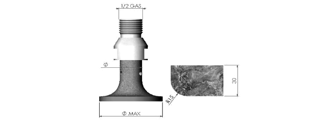 Position 3 1/2 Gas A30SR15 Granite Finishing Bit