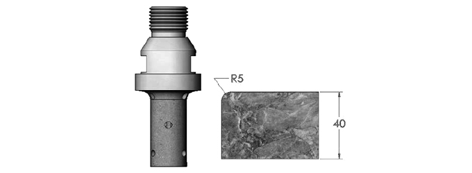 Position 2 1/2 Gas A40R5 Marble/Granite Smoothing Bit